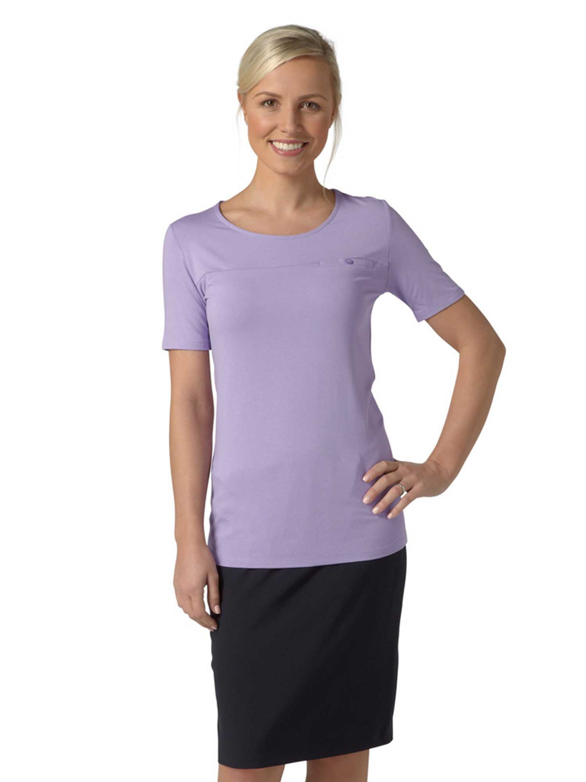 DAISY LILAC STRETCH UNDERSUIT TOP SHORT SLEEVE