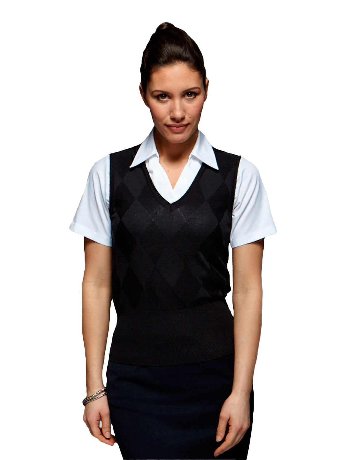 Talia Charcoal Grey classic sleeveless tank top | Ladies Uniform Tops ...
