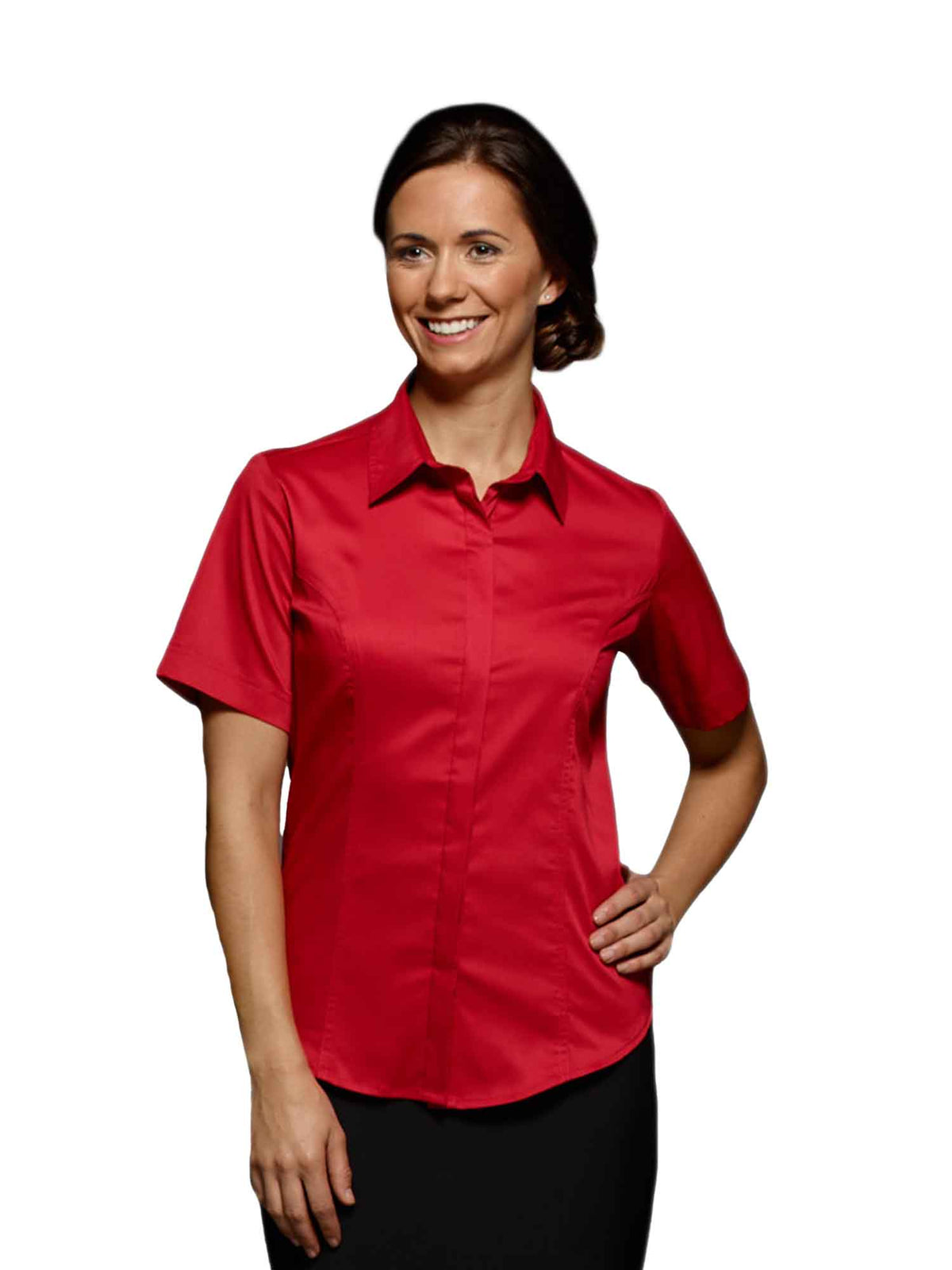 ZOE RED CONCEALED SHORT SLEEVE