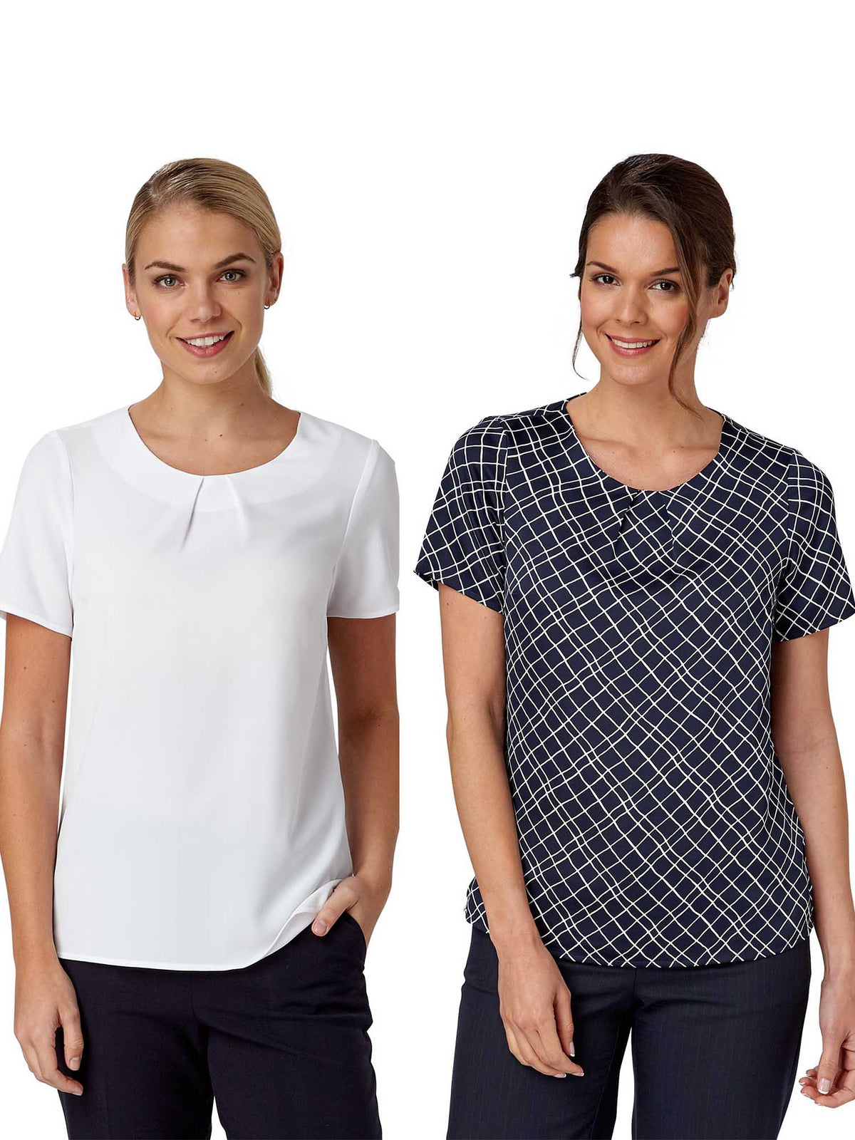 Gina printed stretch shell top | Navy Blue | Ladies Uniform | Vortex ...